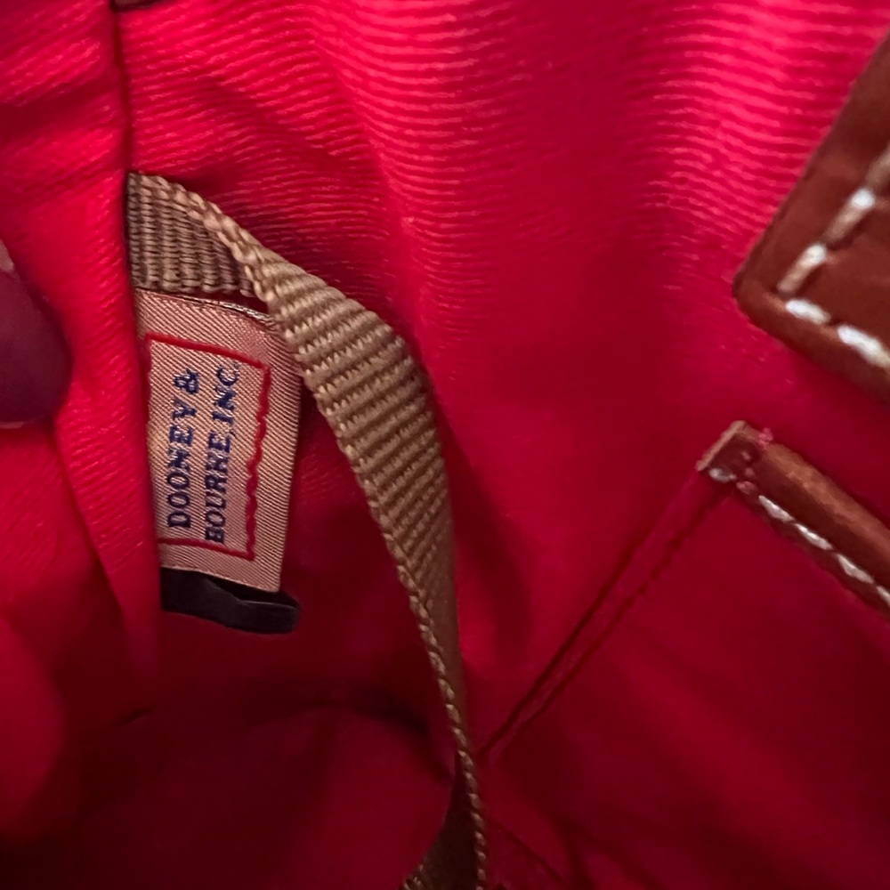 Dooney & Bourke Brown and Blue Leather Satchel - Picture 7 of 8